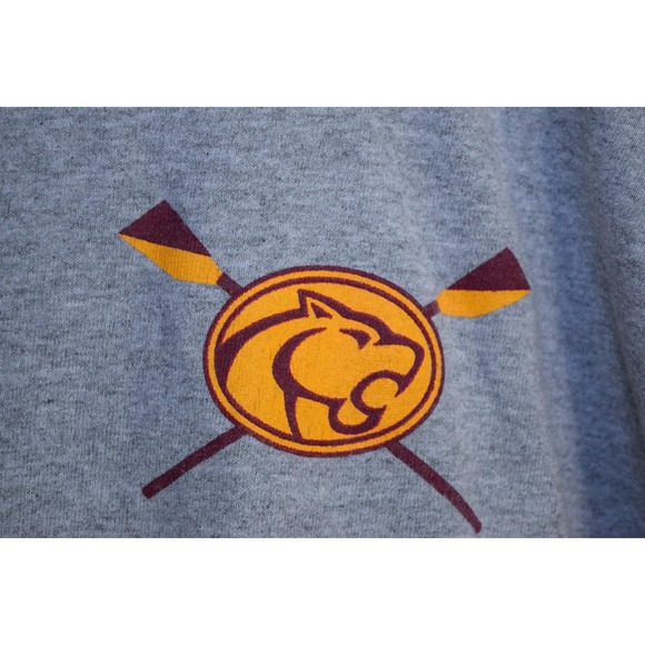 Oakton Rowing Shirt Long Sleeve Mens Medium Gray Crew Team NCAA Rowing Gildan - Picture 4 of 12